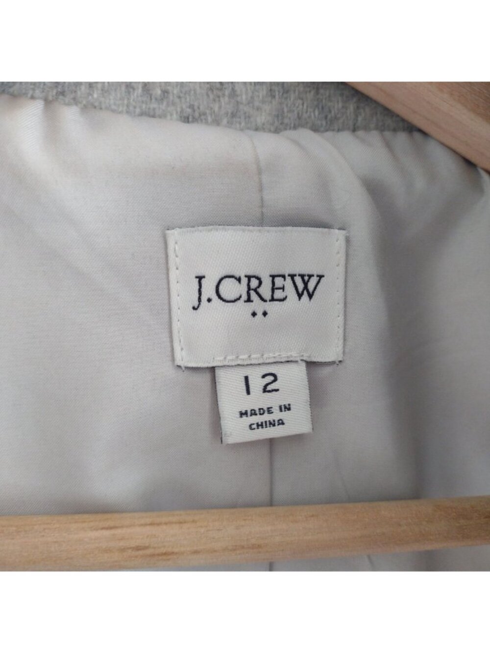 J Crew Womens Wool Blend Coat 12 Gray Funnel Collar Heavy Winter Jacket - Picture 2 of 14